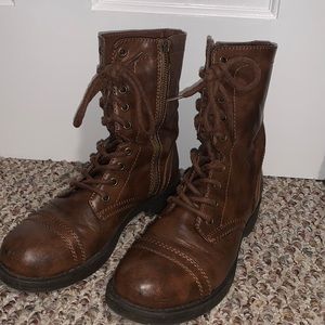 Brash Brown Faux Leather Boots